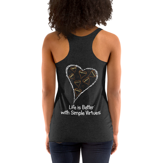 Vintage Black Women's "Hearts Aloft" Racerback Tank