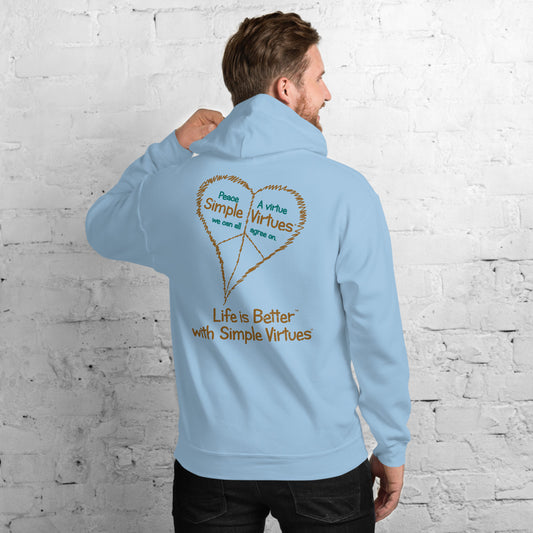 Light Blue "Peace Heart" Unisex Hoodie