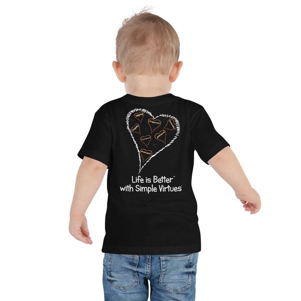 Black "Hearts Aloft" Toddler Short Sleeve Tee