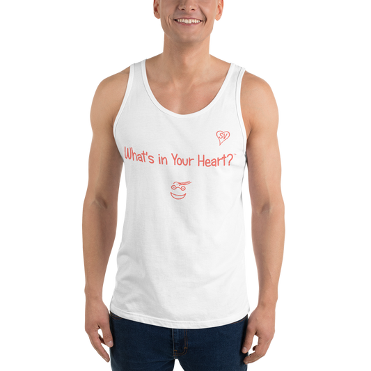 White Men's "Heart Full of Virtues" Tank Top