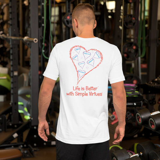 White "Hearts Aloft" Short-Sleeve Unisex T-Shirt