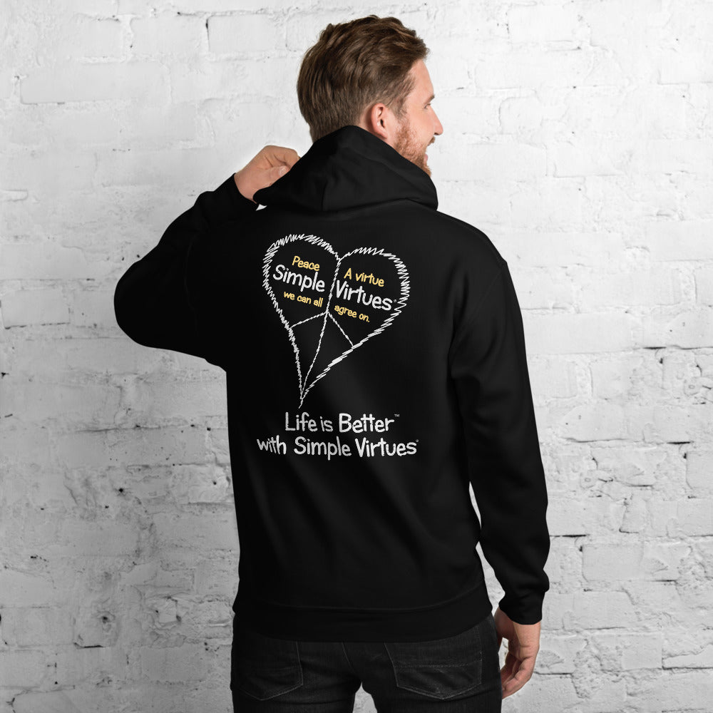 Black "Peace Heart" Unisex Hoodie