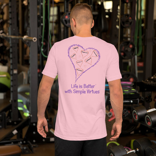 Pink "Hearts Aloft" Short-Sleeve Unisex T-Shirt