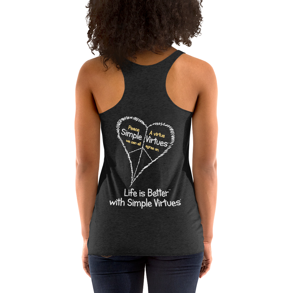 Vintage Black Women's "Peace Heart" Racerback Tank