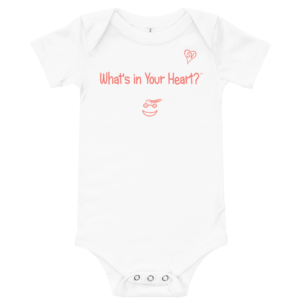 White "Hearts Aloft" Baby Onesie