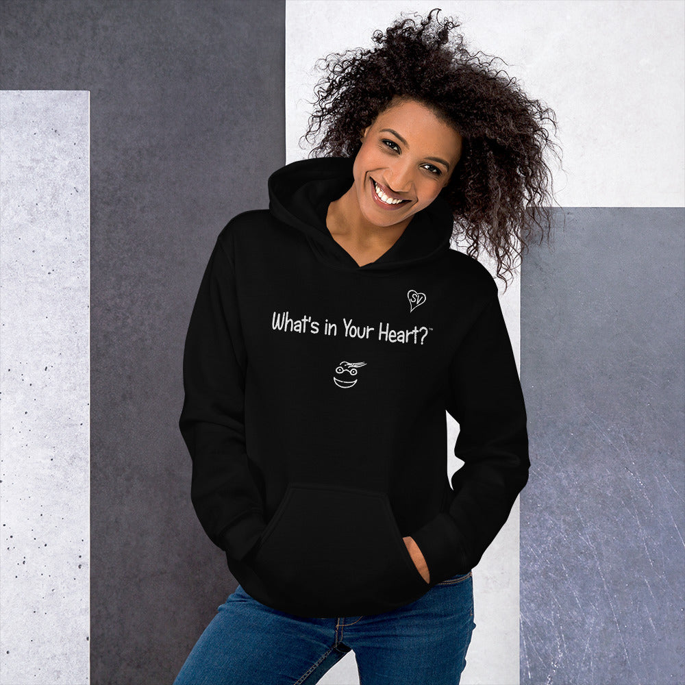 Black "Hearts Aloft" Unisex Hoodie