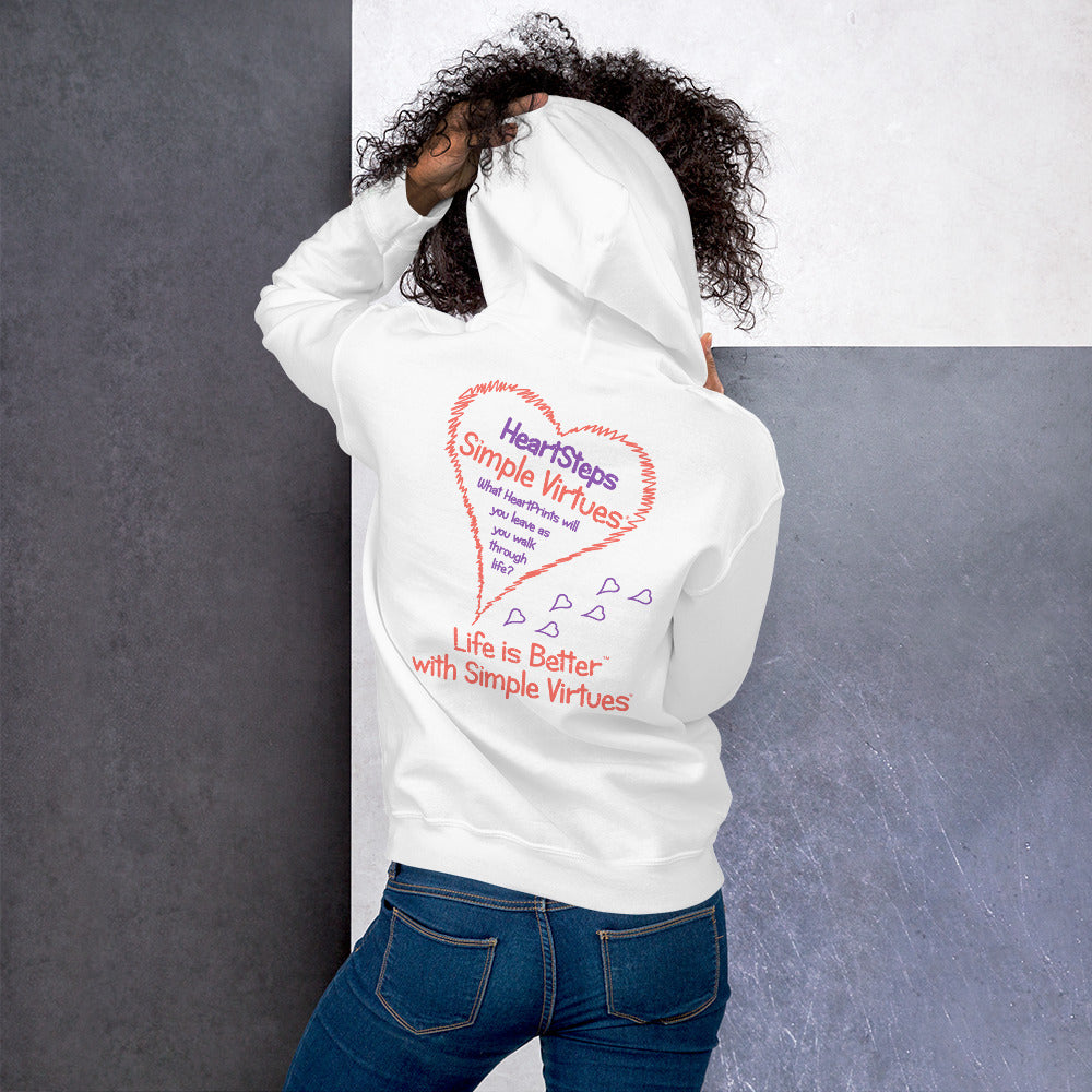 White "HeartSteps" Unisex Hoodie