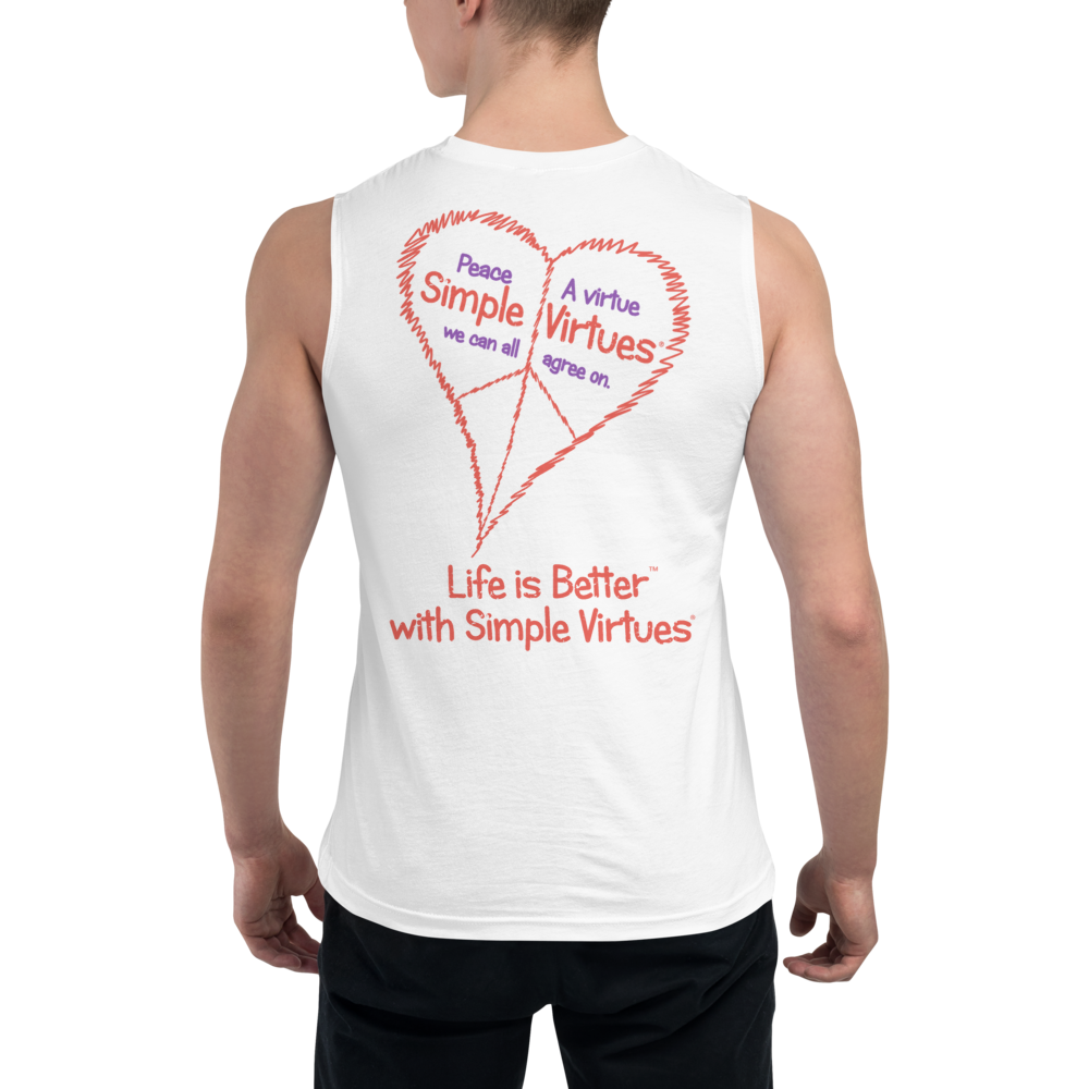 White Men's "Peace Heart" Muscle Shirt