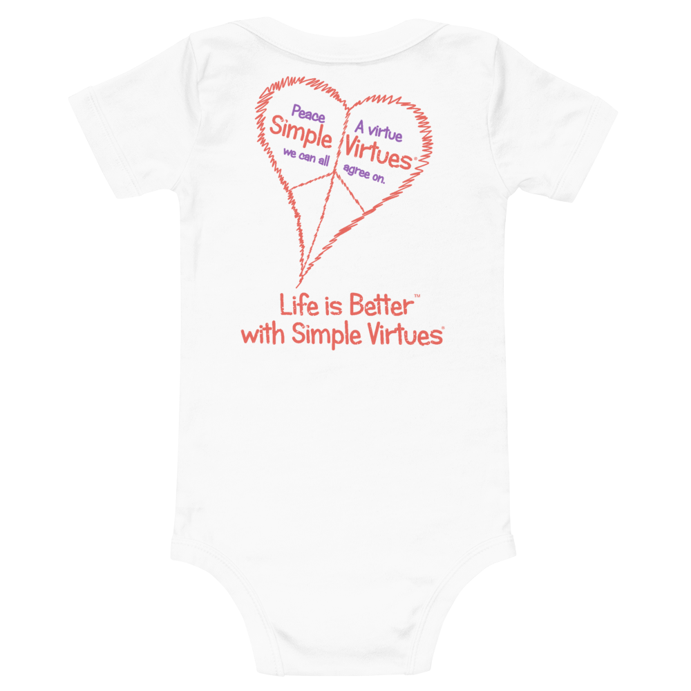 White "Peace Heart" Baby Onesie