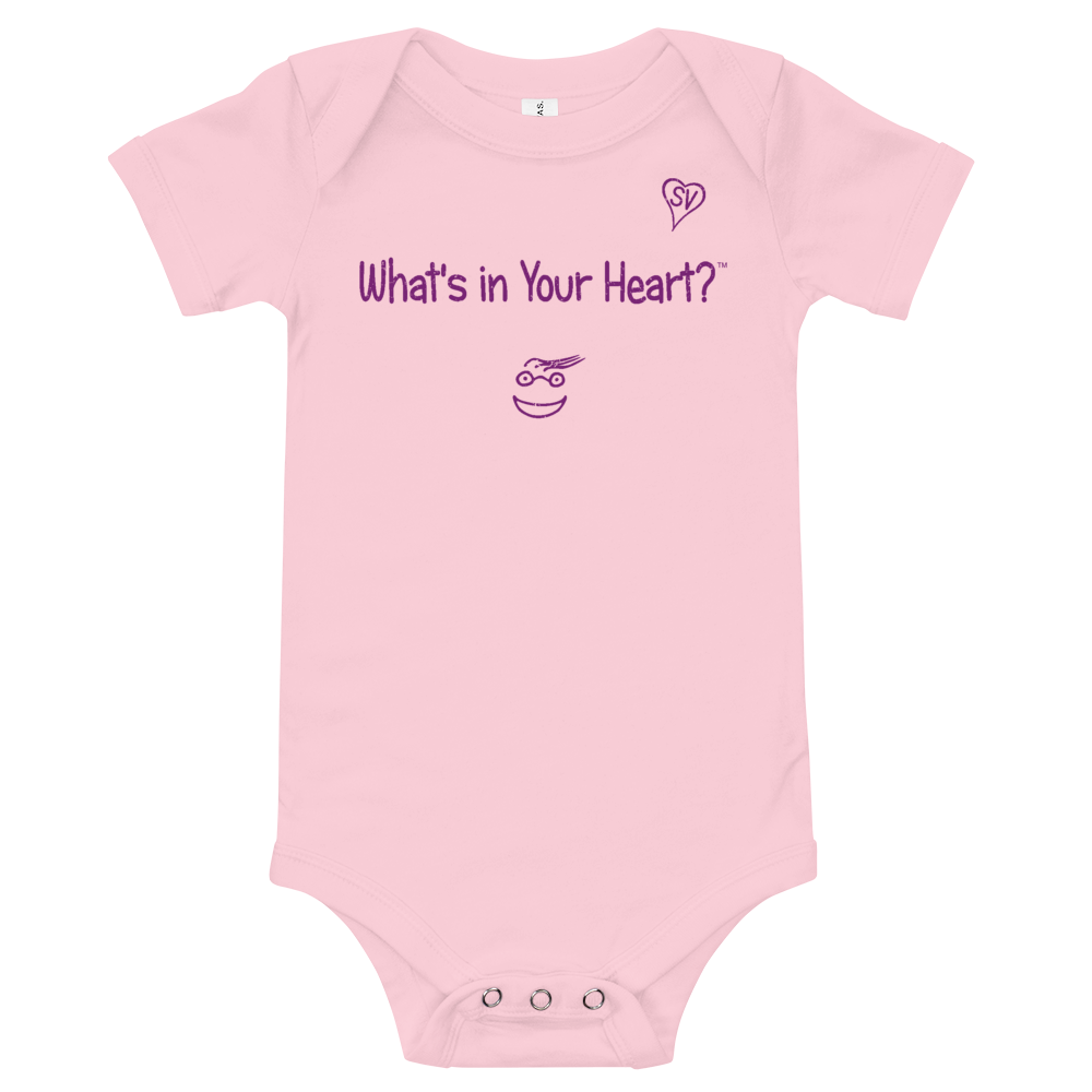 Pink "HeartSteps" Baby Onesie