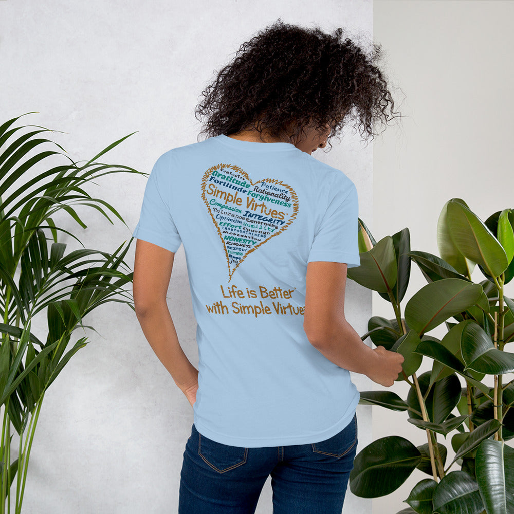 Light Blue "Heart Full of Virtues" Short-Sleeve Unisex T-Shirt