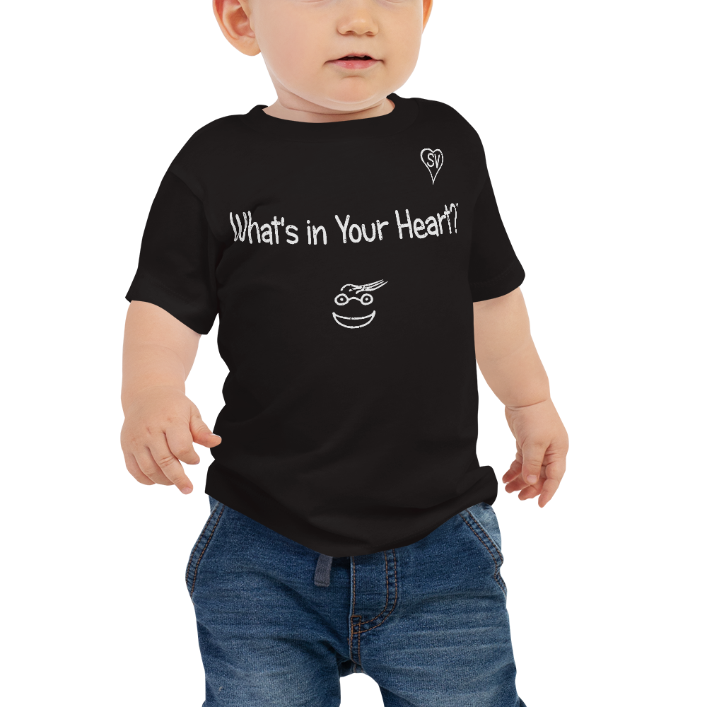 Black "Hearts Aloft" Baby Short Sleeve Tee
