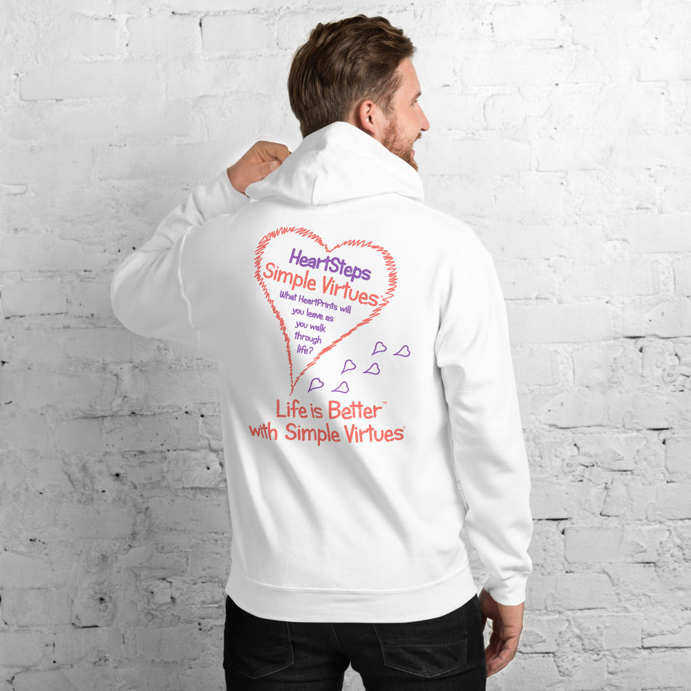 White" HeartSteps" Unisex Hoodie