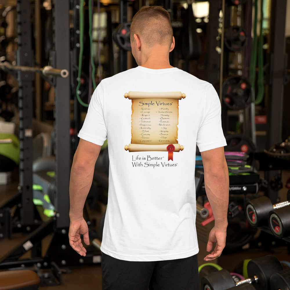 White "Scroll of Virtues" Short-Sleeve Unisex T-Shirt