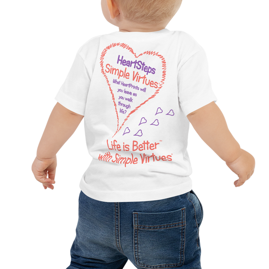 White "HeartSteps" Baby Short Sleeve Tee