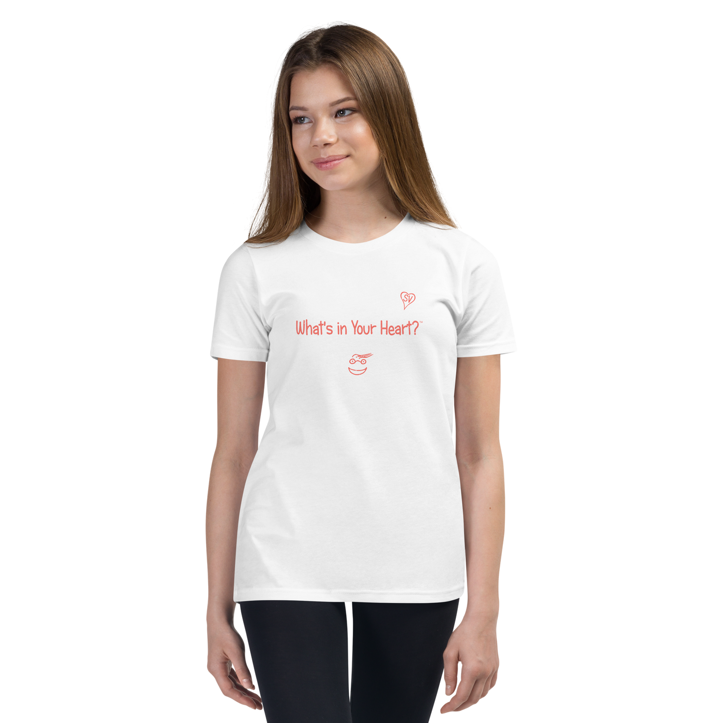 White "Hearts Aloft" Youth Unisex Short Sleeve T-Shirt