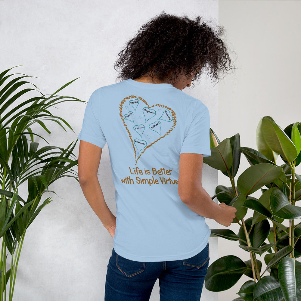 Blue "Hearts Aloft" Short-Sleeve Unisex T-Shirt