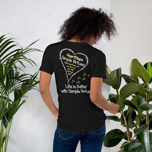 Black "HeartSteps" Short-Sleeve Unisex T-Shirt