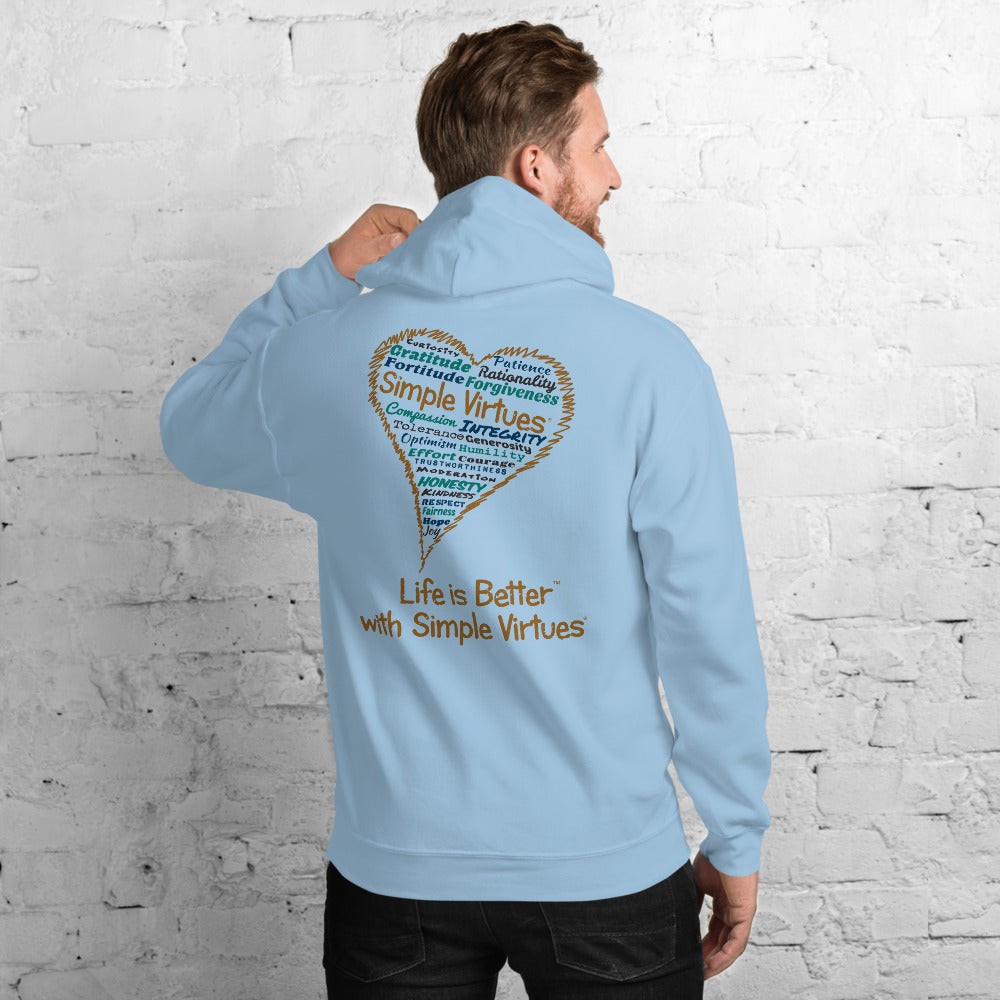 Light Blue "Heart Full of Virtues" Unisex Hoodie