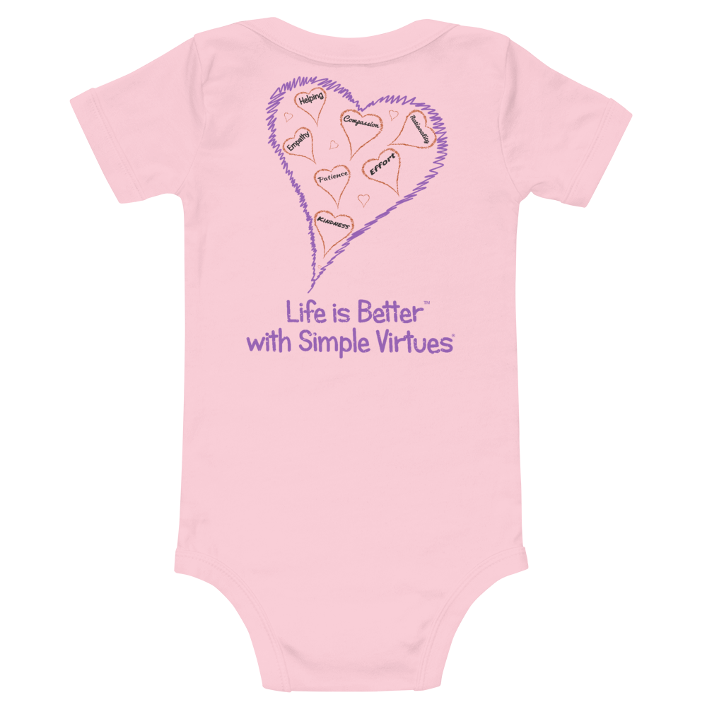 Pink "Hearts Aloft" Baby Onesie