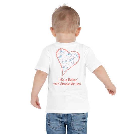 White "Hearts Aloft" Toddler Short Sleeve Tee