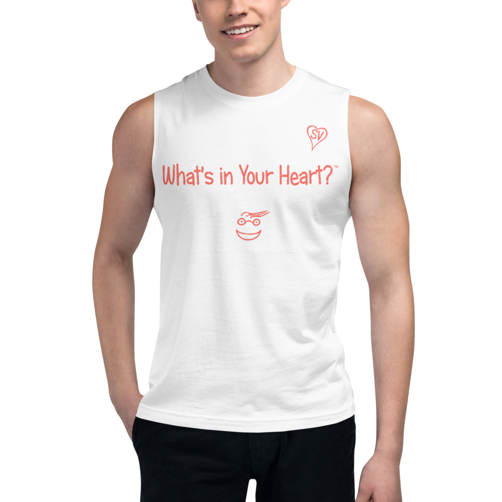 White Men's "Heart Full of Virtues" Muscle Shirt
