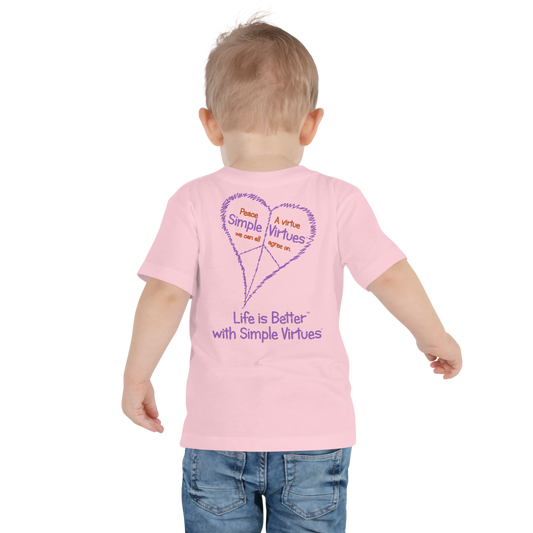 Pink "Peace Heart" Toddler Short Sleeve Tee