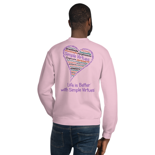 Pink "Heart Full of Virtues" Unisex Sweatshirt
