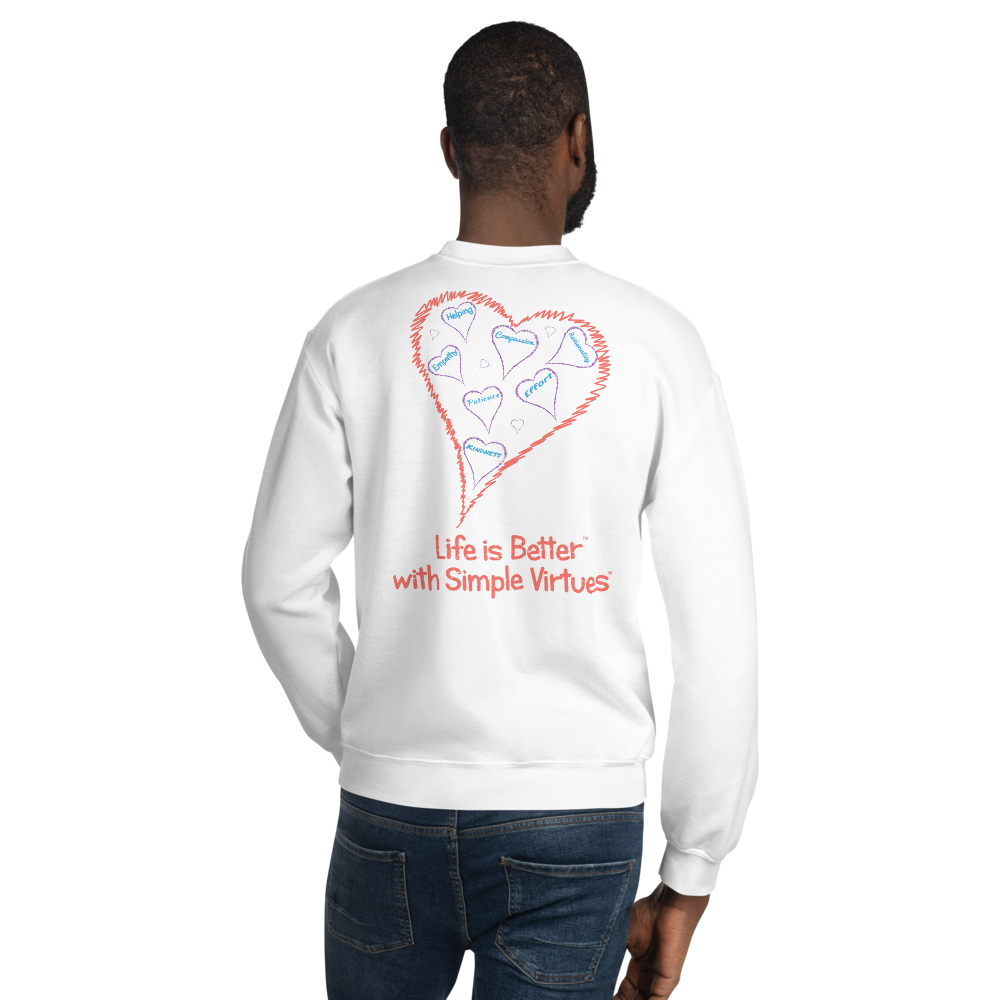 White "Hearts Aloft" Unisex Sweatshirt