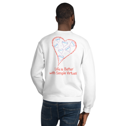 White "Hearts Aloft" Unisex Sweatshirt