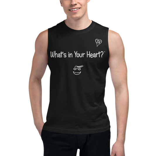 Black Men's "Peace Heart" Muscle Shirt