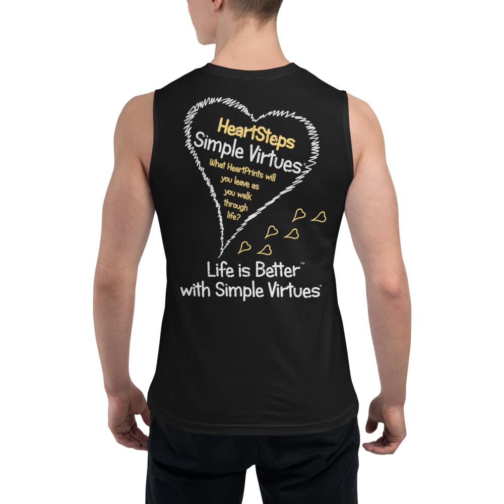 Black Men's "HeartSteps" Muscle Shirt