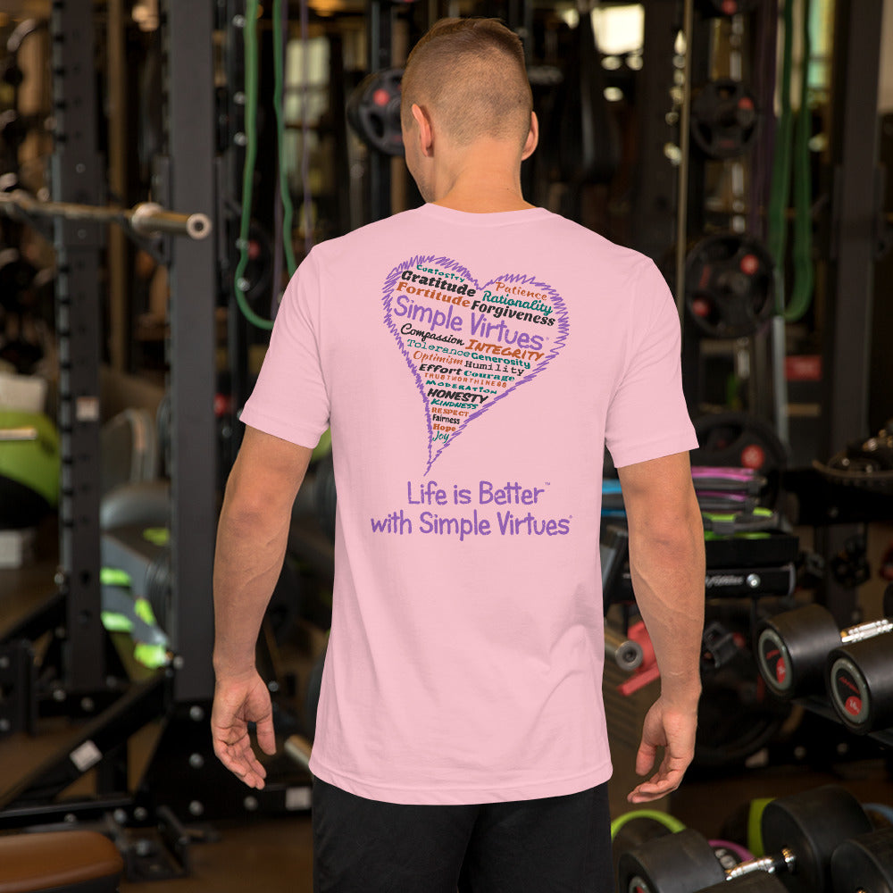 Pink "Heart Full of Virtues" Short-Sleeve Unisex T-Shirt